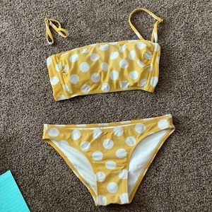 Yellow polka dot swimsuit